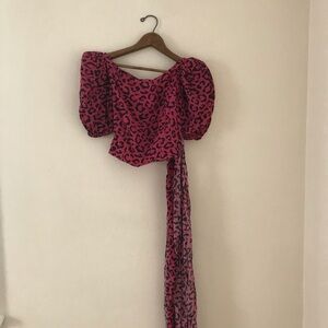 Pink Leopard Print Women's Top